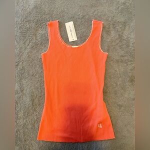 NWT! Tommy Hilfiger Orange Ribbed Fitted Tank Top (Y2K and VINTAGE)